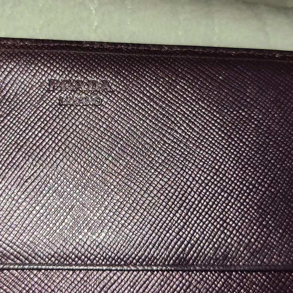 Prada Metalica Purple Long Wallet